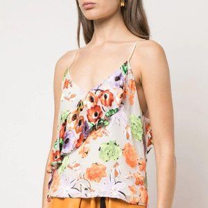 Alice + Olivia Lavonia Draped Silk Top Orchid
